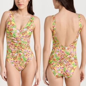 New Solid & Striped The Lucia Printed Sheenluxe Floral Print Swimsuit NWT Medium